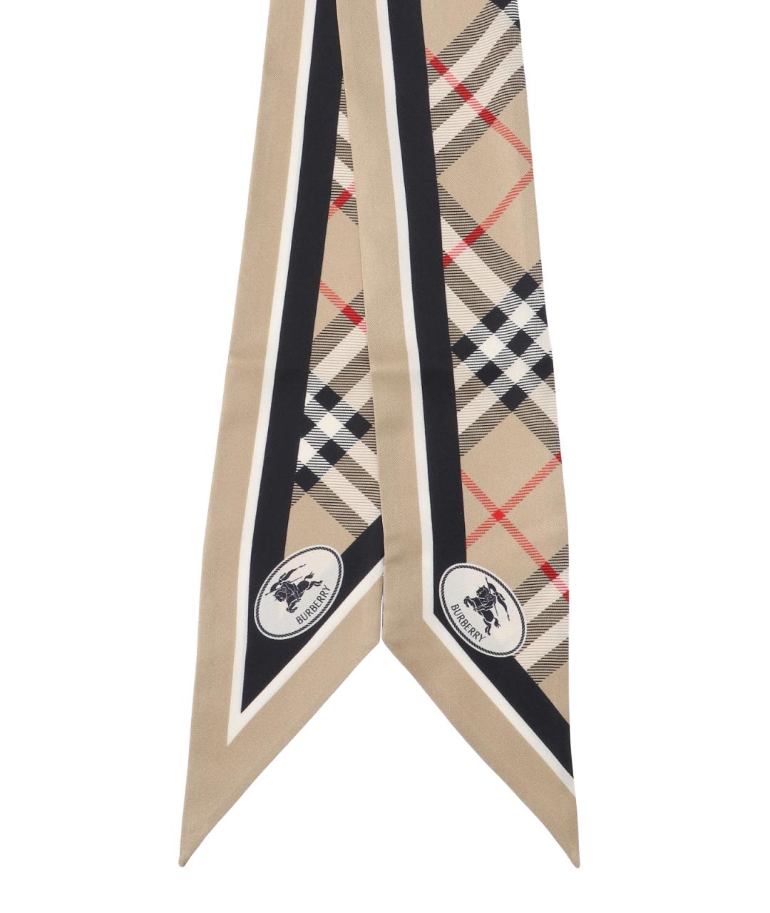 BURBERRY Бежевый шелковый шарф, фото 2