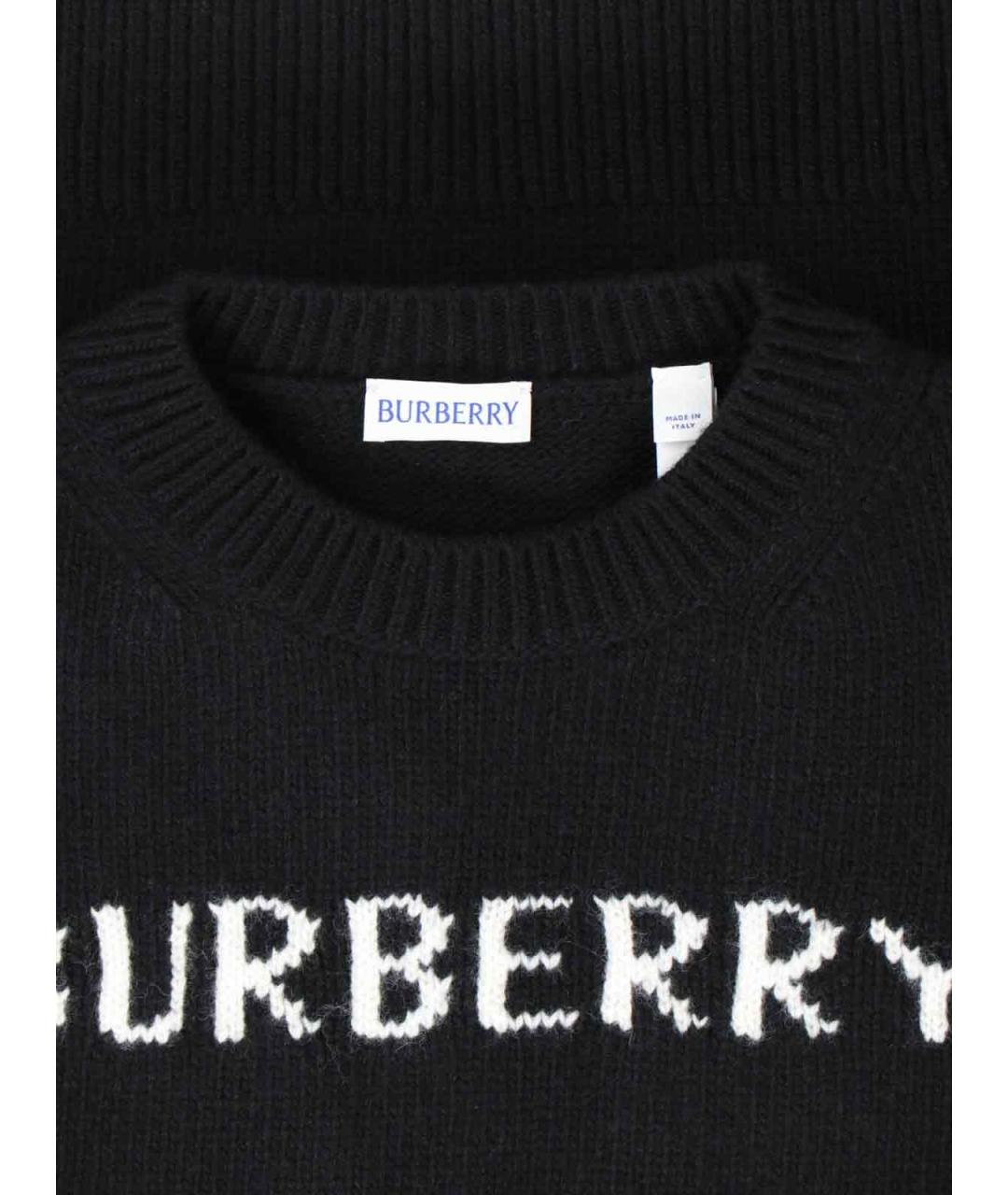BURBERRY Черный шерстяной джемпер / свитер, фото 3