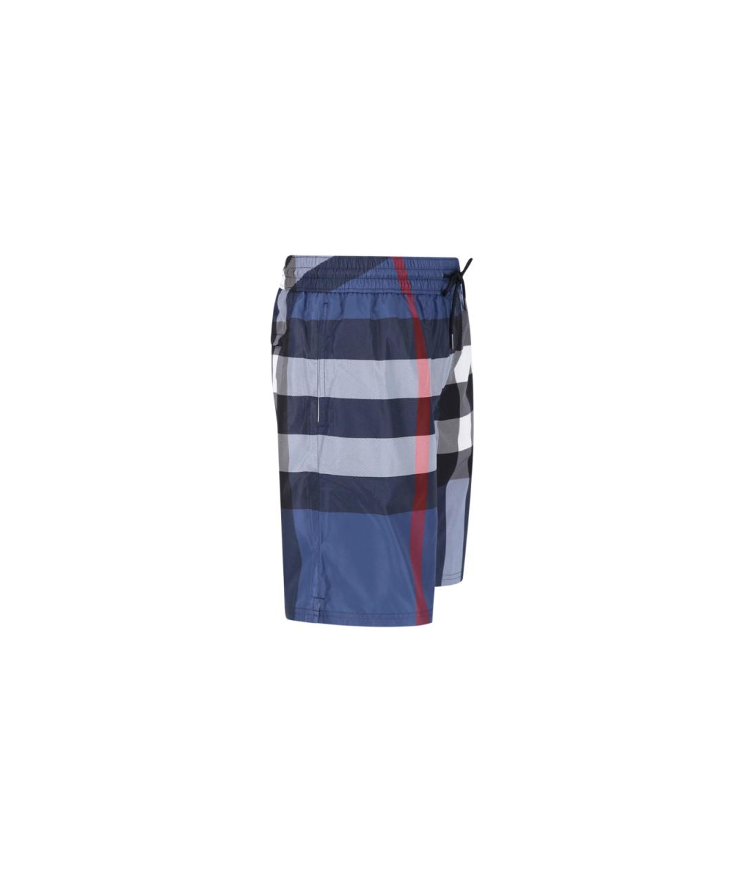 BURBERRY Синие полиэстеровые шорты, фото 3