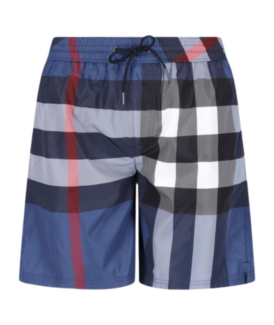 BURBERRY Синие полиэстеровые шорты, фото 1