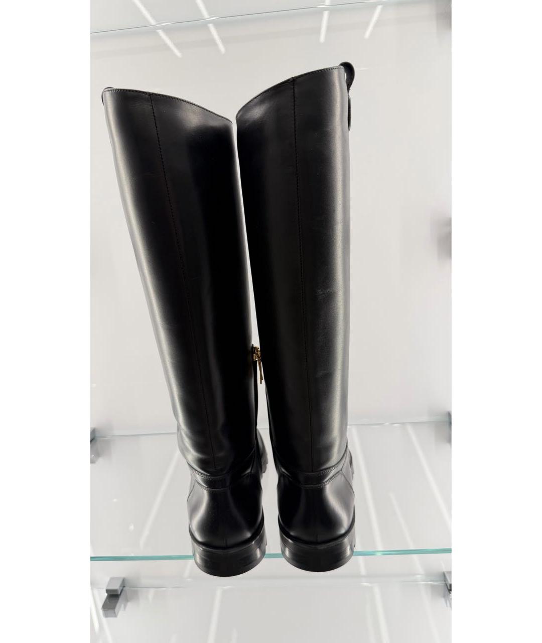 SANTONI Черные кожаные сапоги, фото 4