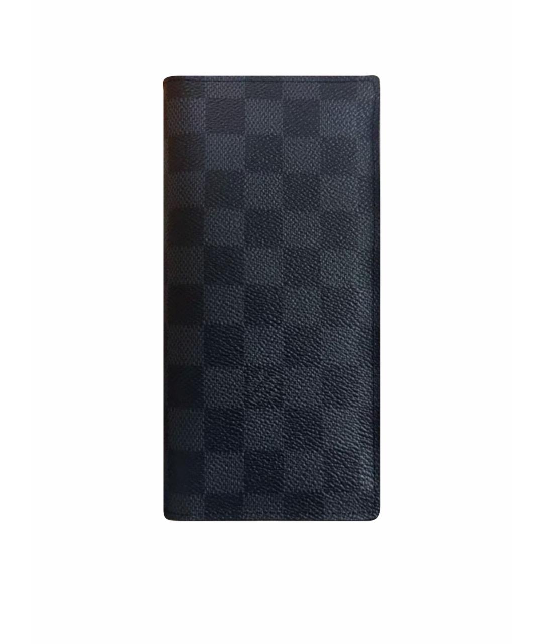 LOUIS VUITTON Черный кожаный кошелек, фото 1