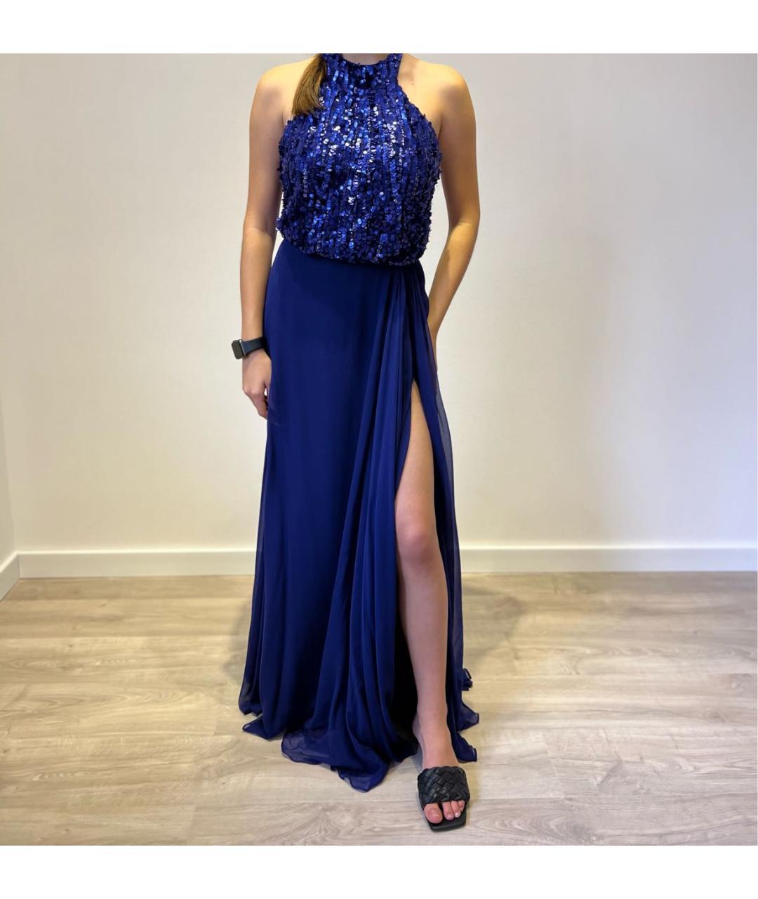 ELIE SAAB Синее шелковое вечернее платье, фото 9