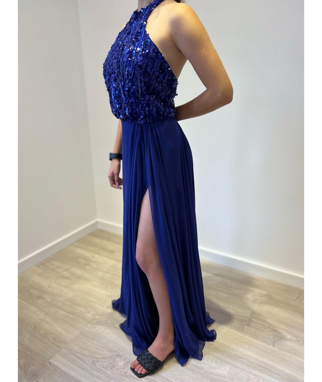 ELIE SAAB Синее шелковое вечернее платье, фото 4