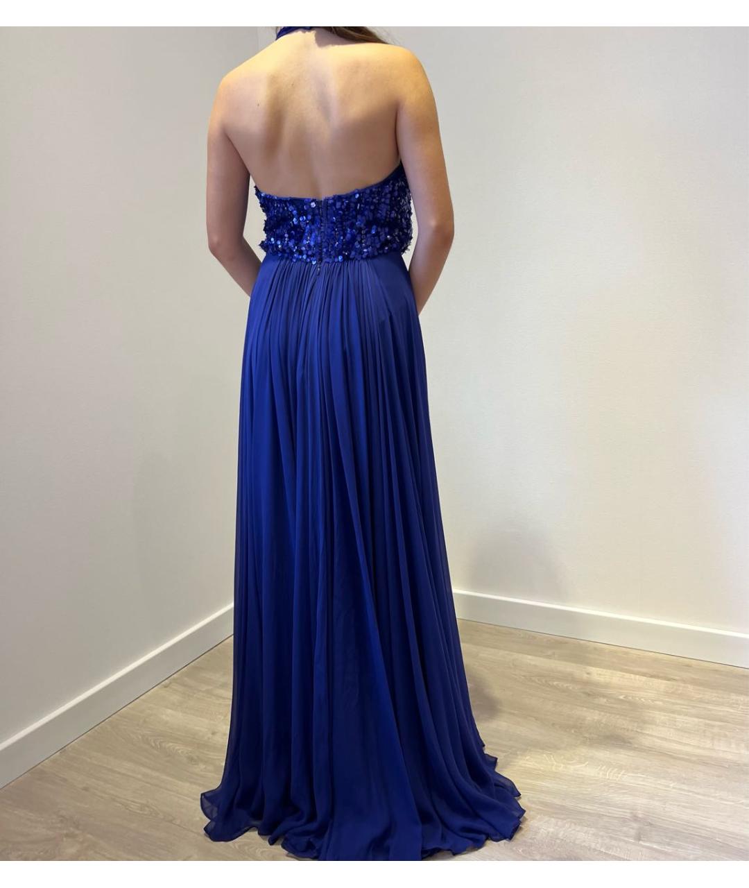 ELIE SAAB Синее шелковое вечернее платье, фото 7