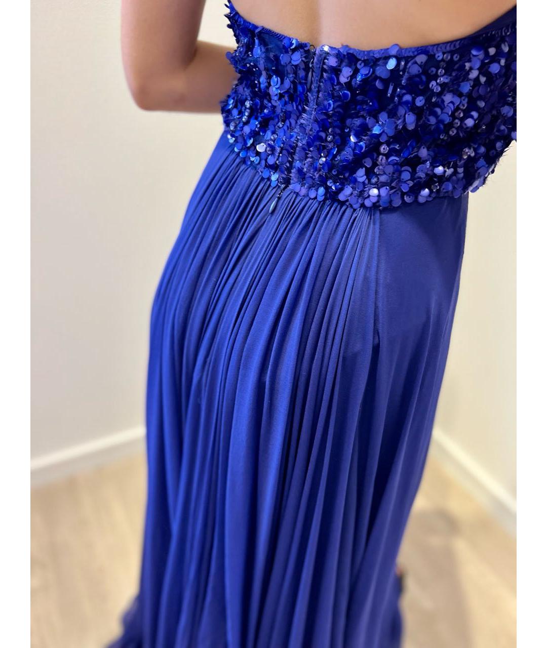 ELIE SAAB Синее шелковое вечернее платье, фото 6
