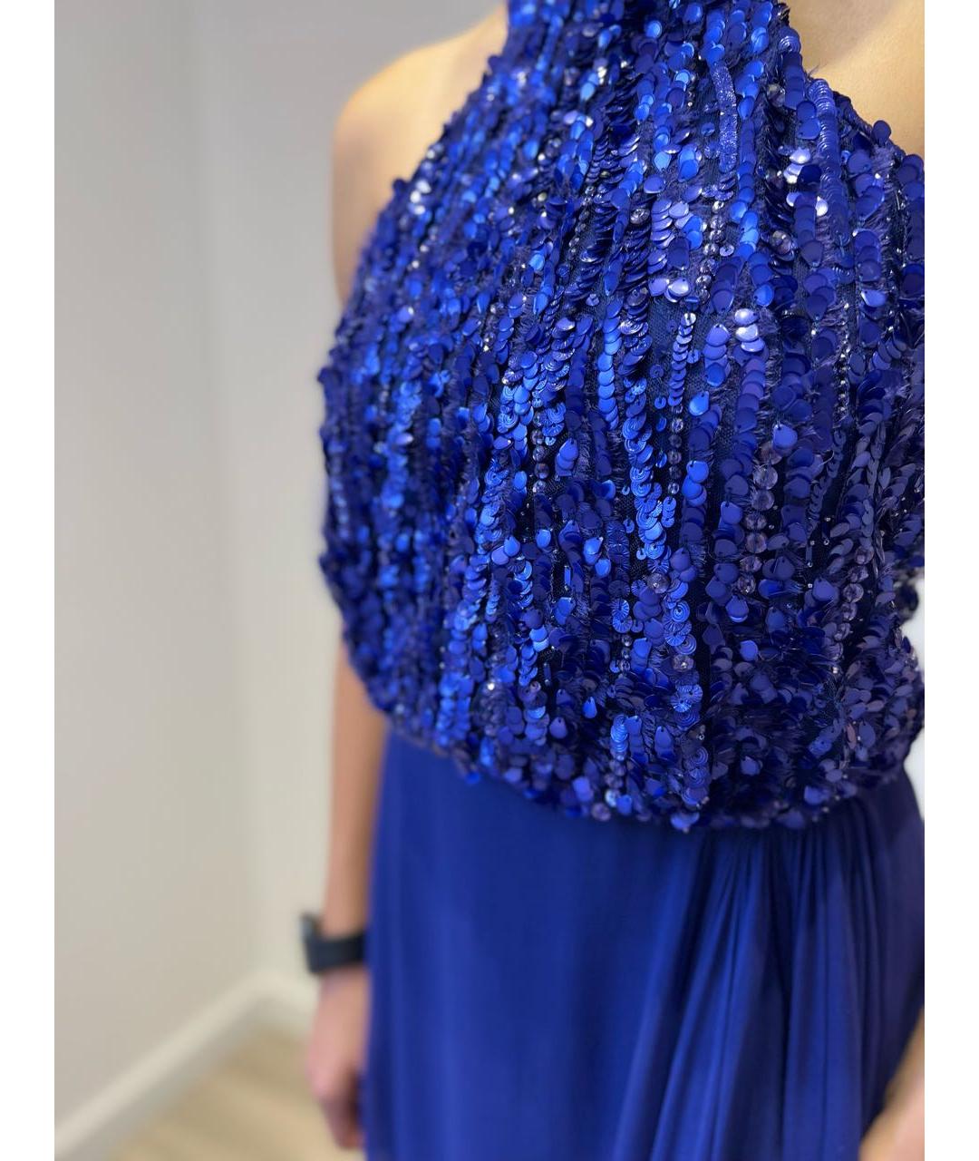 ELIE SAAB Синее шелковое вечернее платье, фото 3
