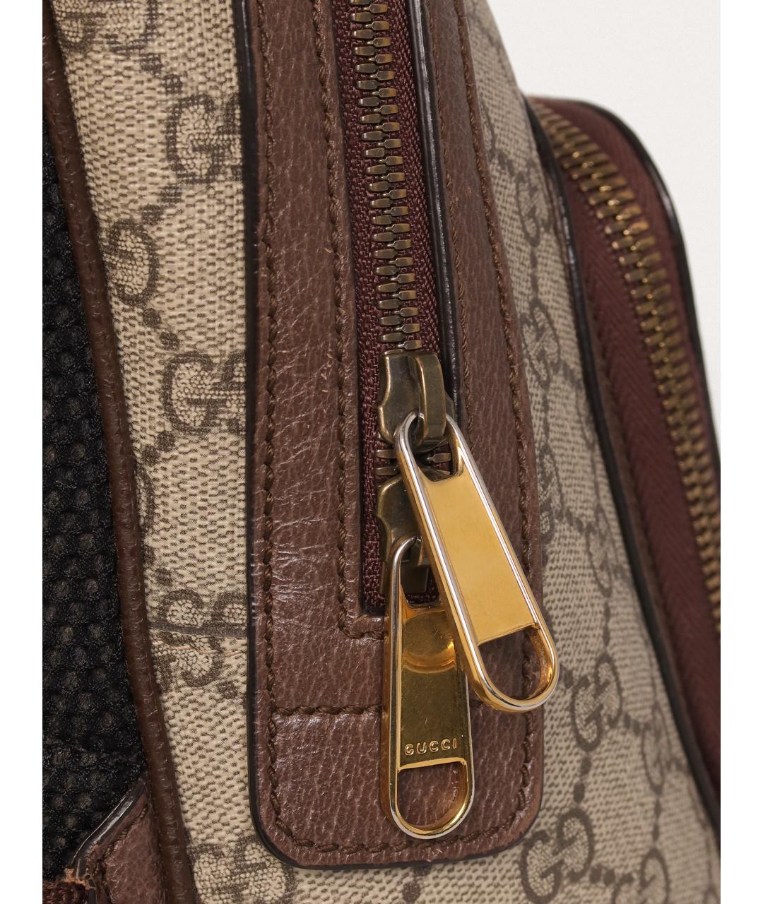 GUCCI Коричневый кожаный рюкзак, фото 6