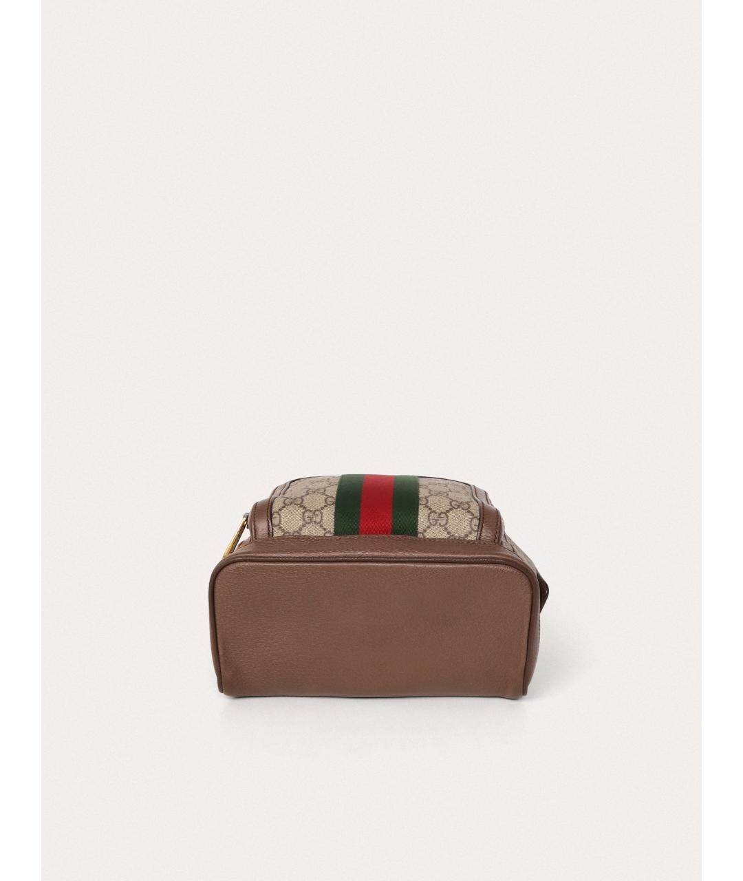 GUCCI Коричневый кожаный рюкзак, фото 4