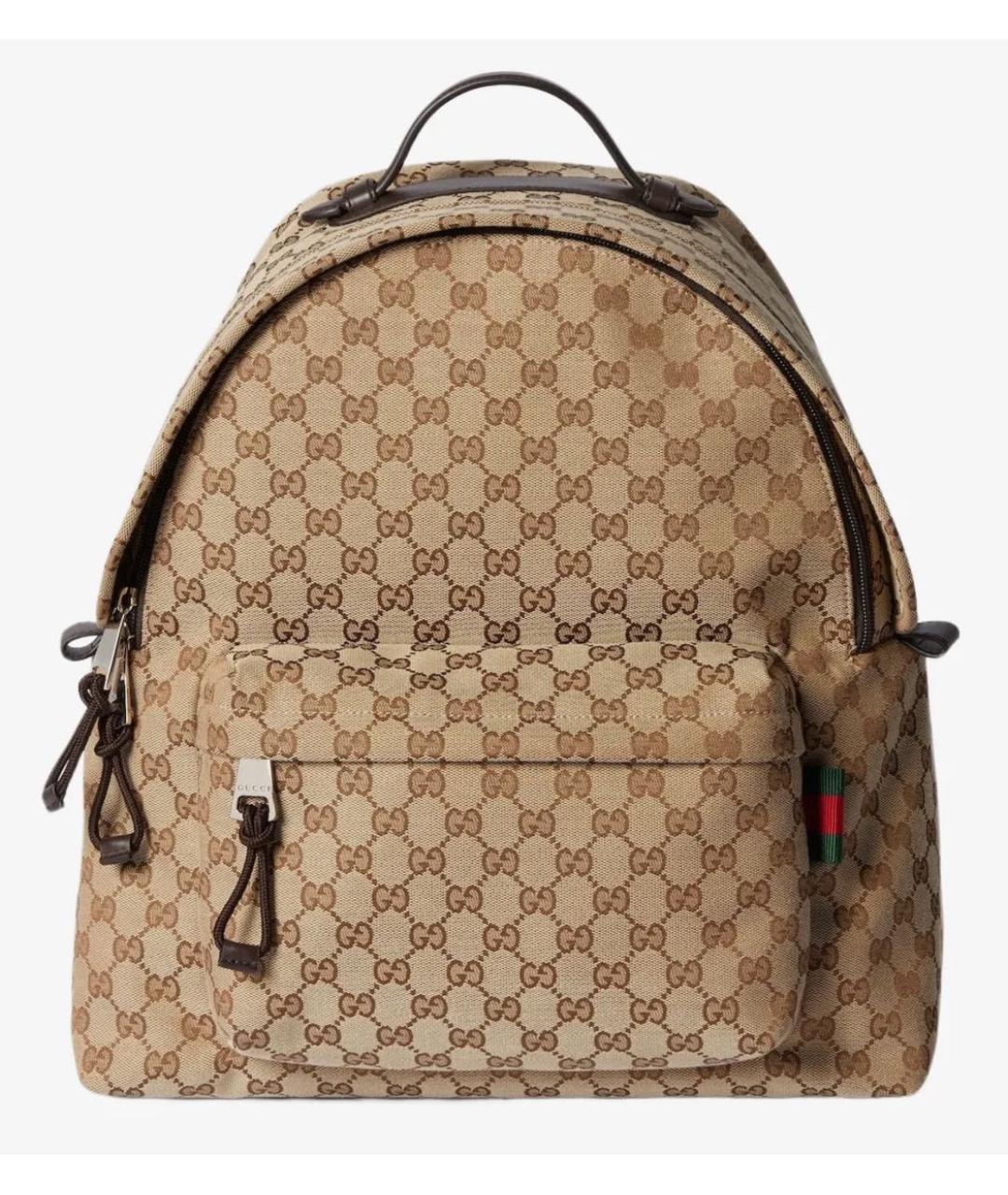 GUCCI Бежевый рюкзак из канвы, фото 9