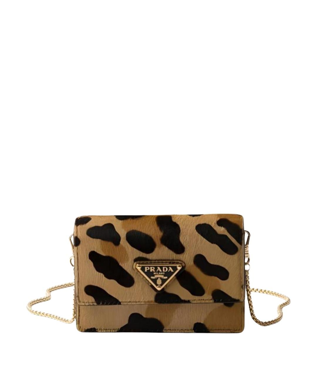 PRADA Коричневая кожаная сумка через плечо, фото 1
