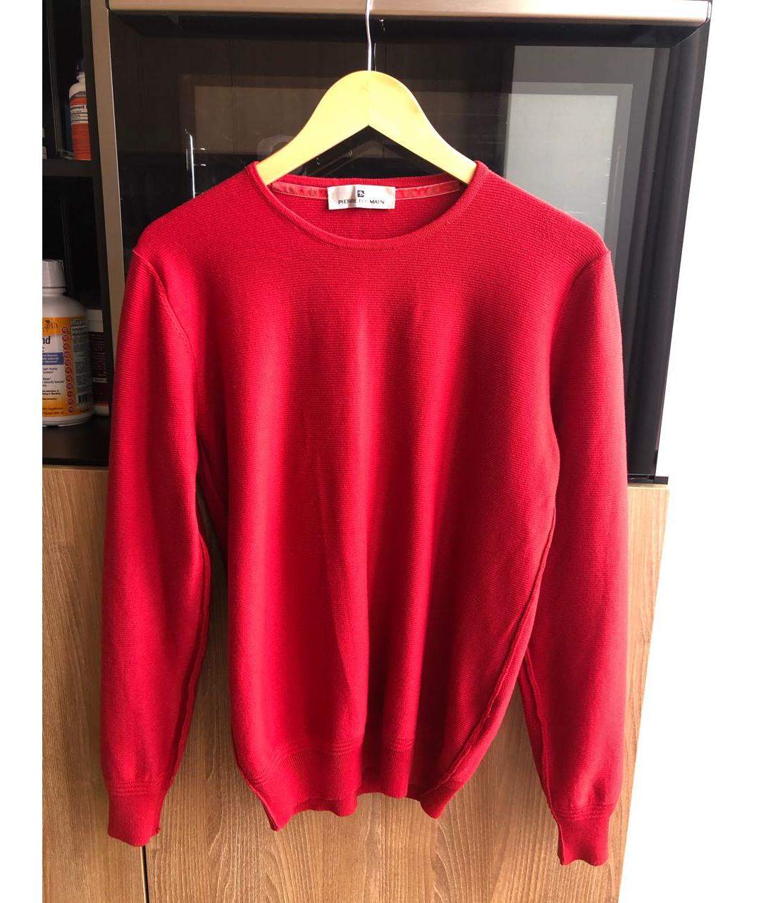 PIERRE BALMAIN Красный шерстяной джемпер / свитер, фото 9