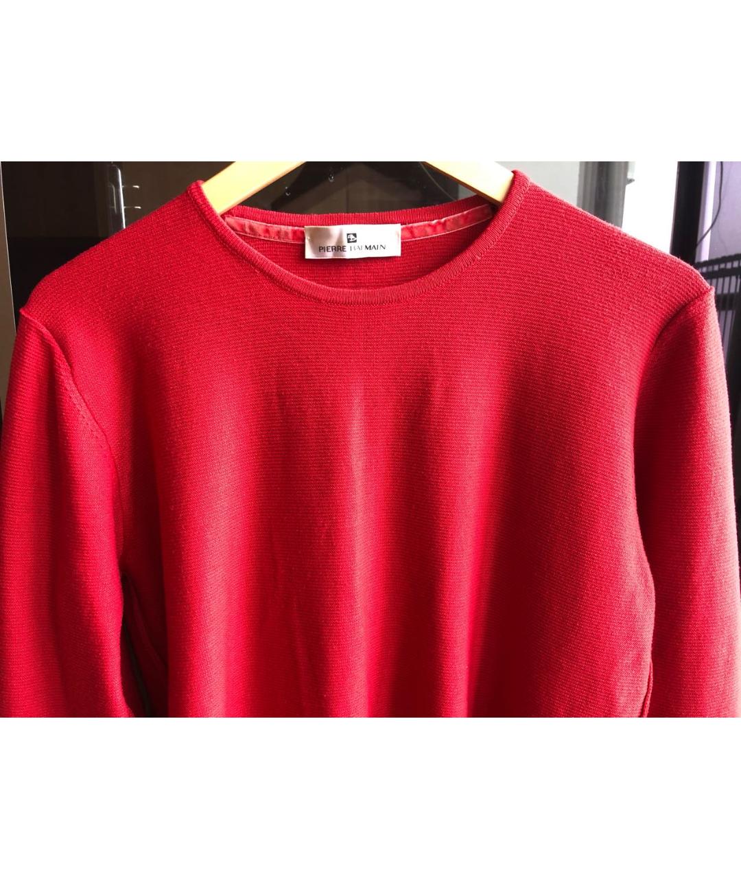 PIERRE BALMAIN Красный шерстяной джемпер / свитер, фото 3