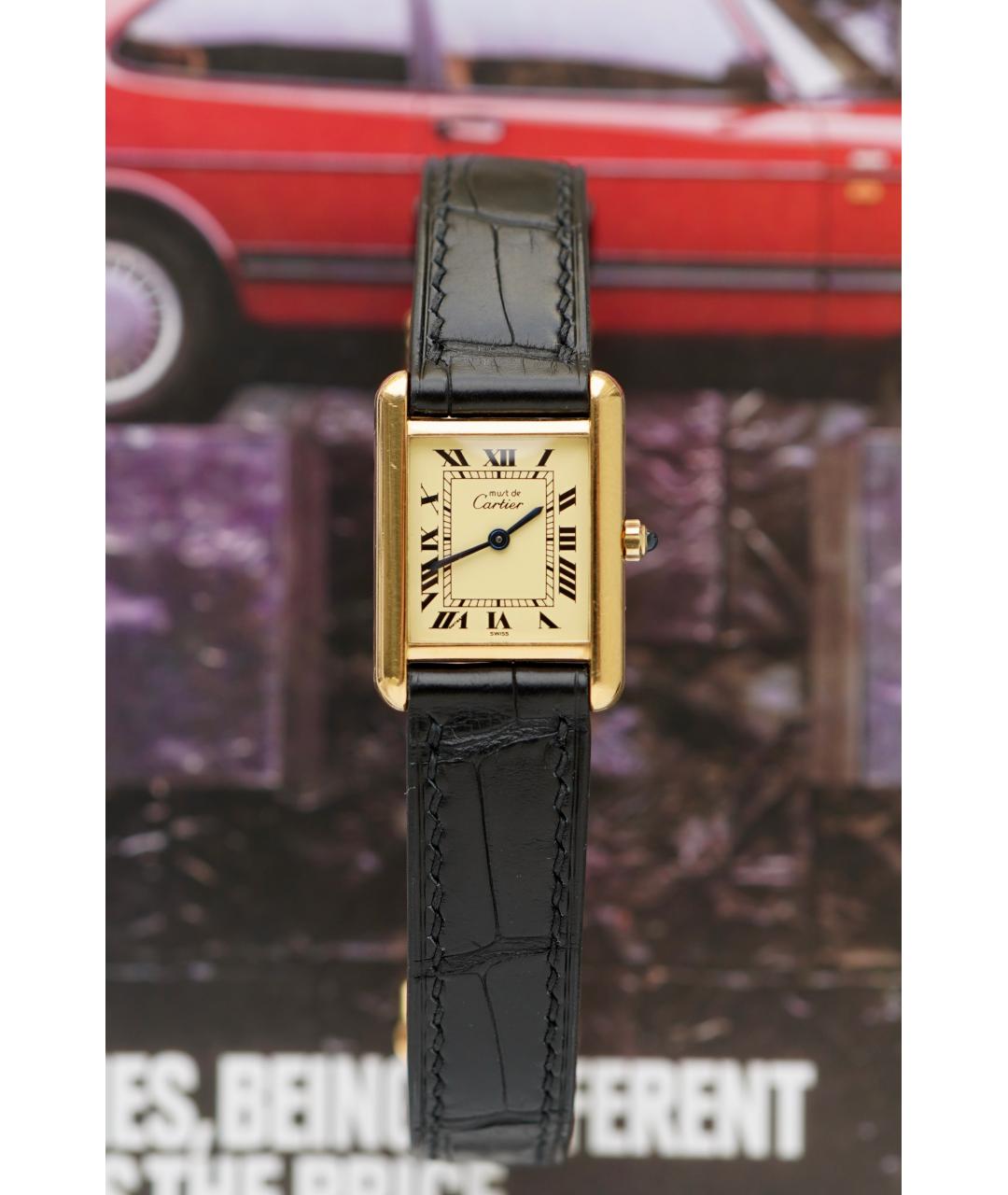 CARTIER Бежевые часы из желтого золота, фото 6