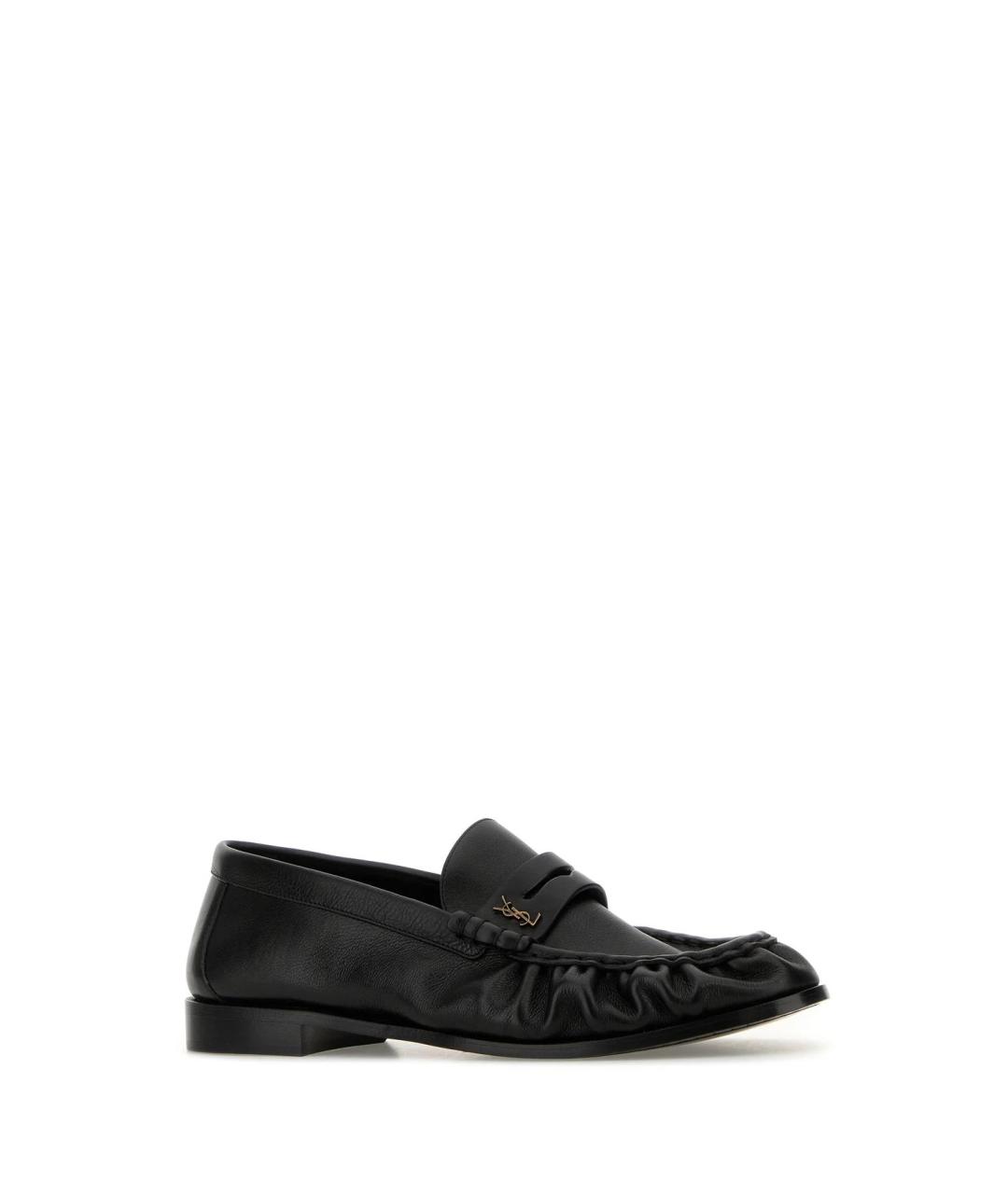 SAINT LAURENT Черные кожаные лоферы, фото 3