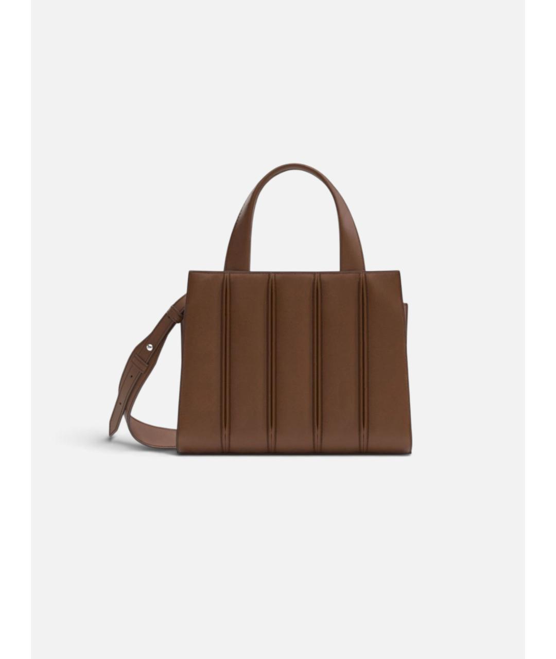 MAX MARA Коричневая кожаная сумка тоут, фото 6