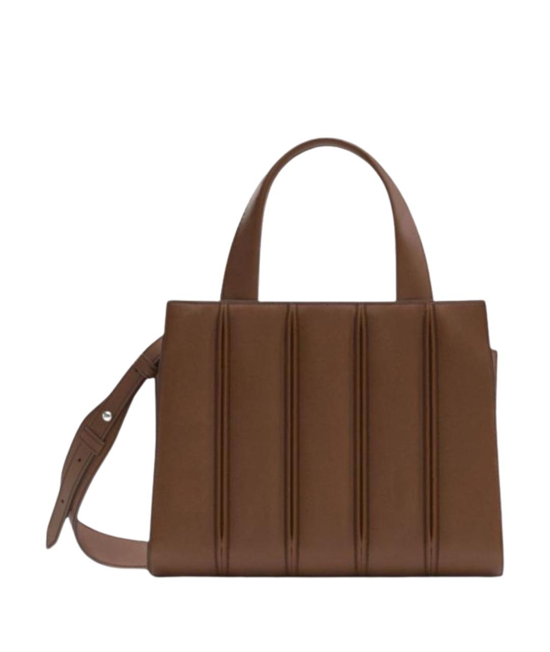 MAX MARA Коричневая кожаная сумка тоут, фото 1