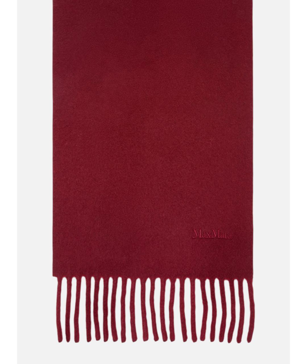 MAX MARA Бордовый шерстяной шарф, фото 4