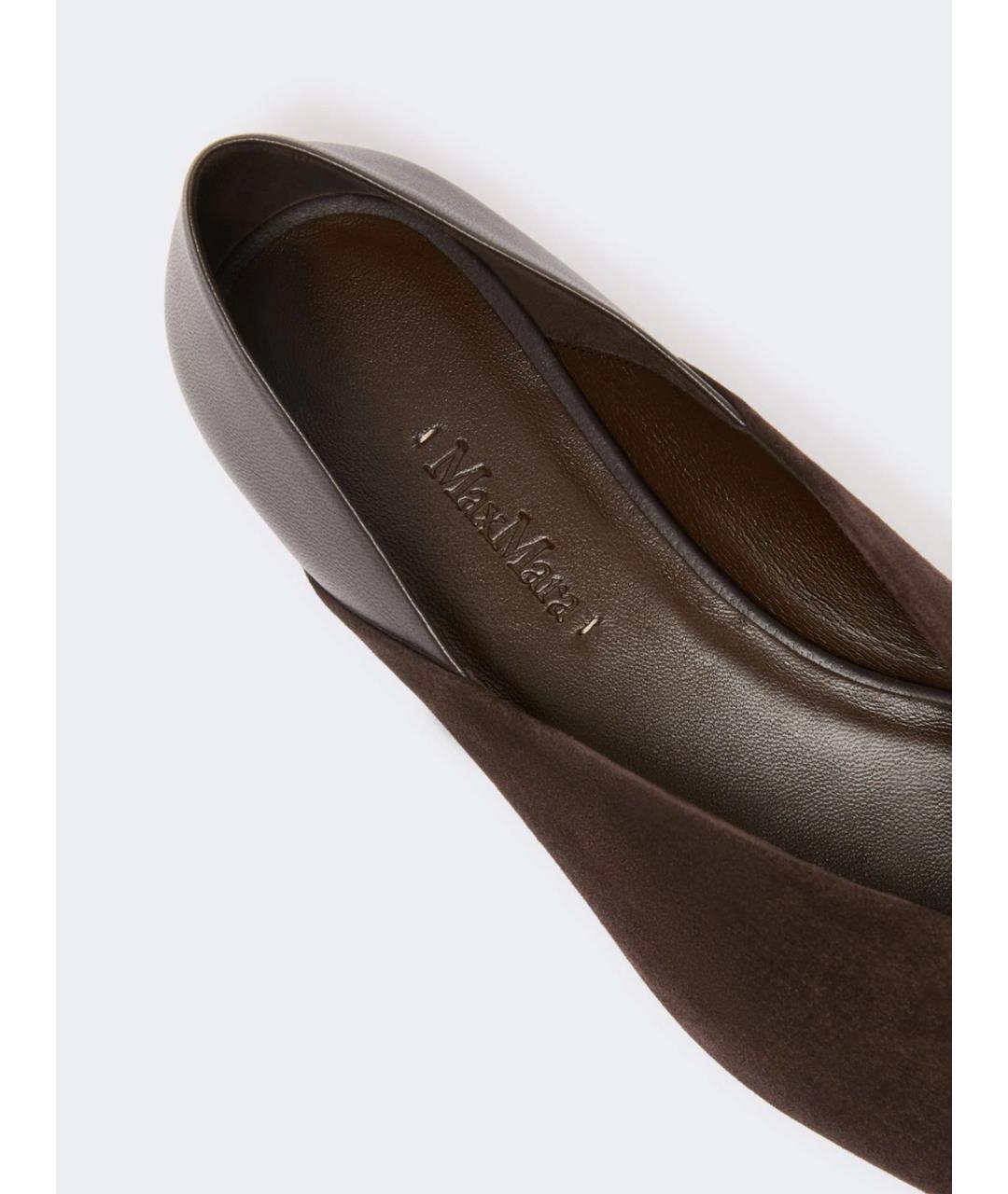 MAX MARA Коричневые замшевые балетки, фото 4