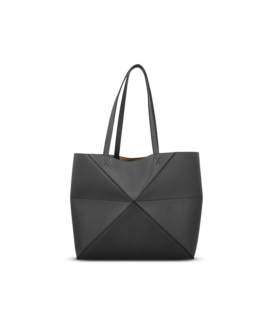 LOEWE Черная кожаная сумка тоут, фото 2