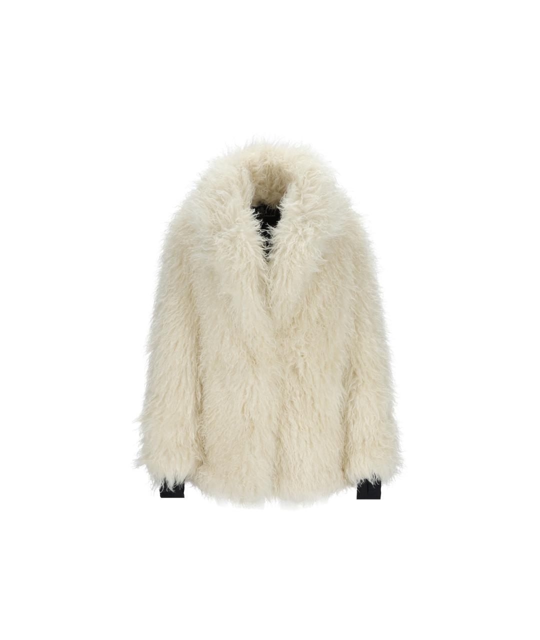 MONCLER GRENOBLE Бежевая полиэстеровая шуба, фото 5