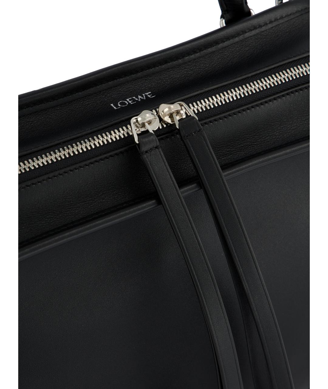 LOEWE Черная кожаная сумка тоут, фото 4