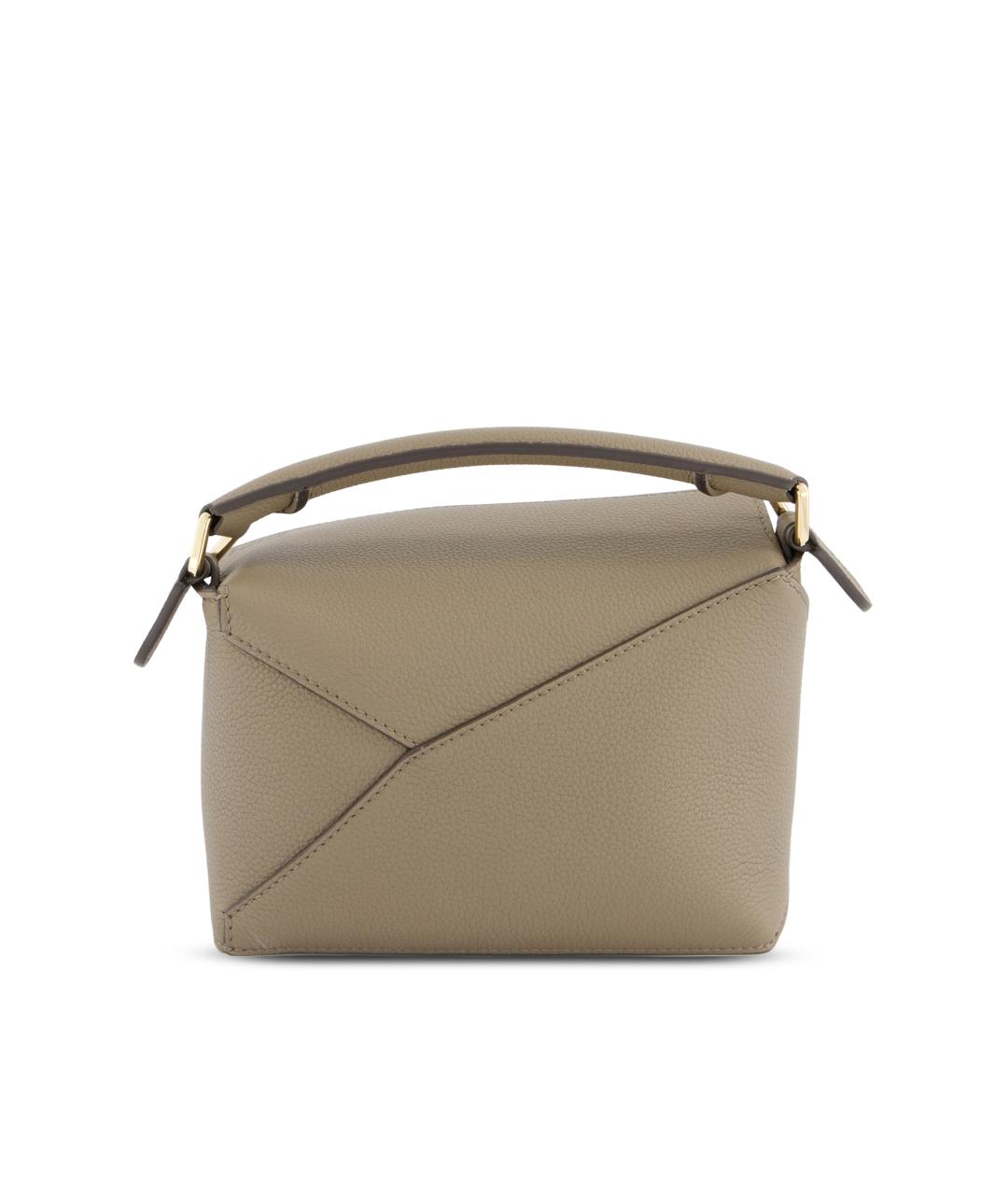 LOEWE Бежевая кожаная сумка через плечо, фото 2