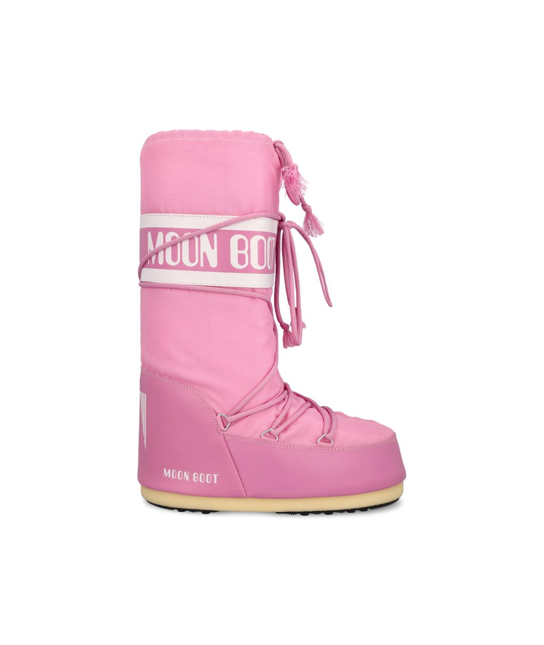 MOON BOOT Розовые синтетические сапоги, фото 5