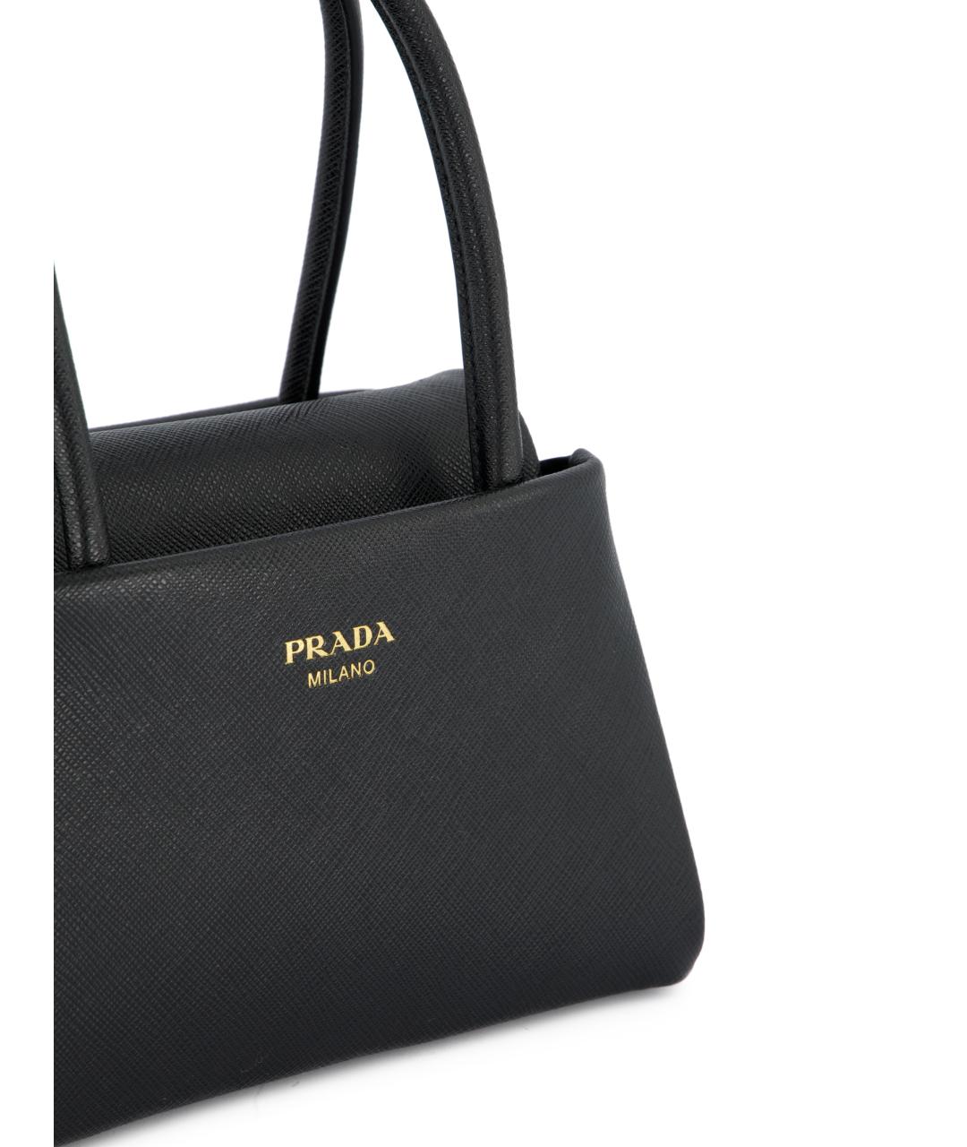 PRADA Черная кожаная сумка тоут, фото 4