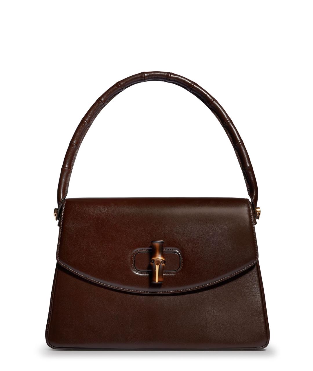 GUCCI Коричневая кожаная сумка тоут, фото 1