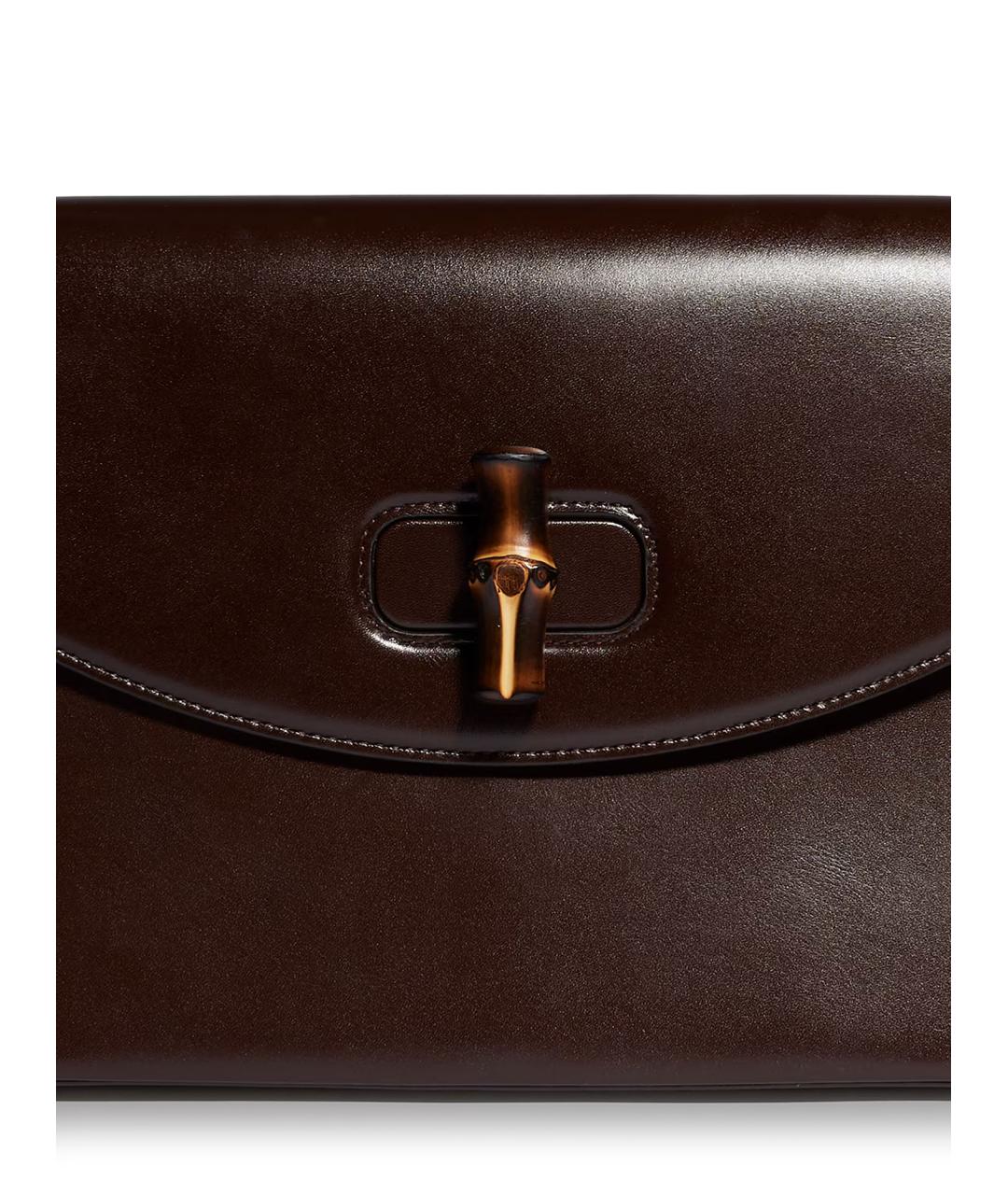 GUCCI Коричневая кожаная сумка тоут, фото 4