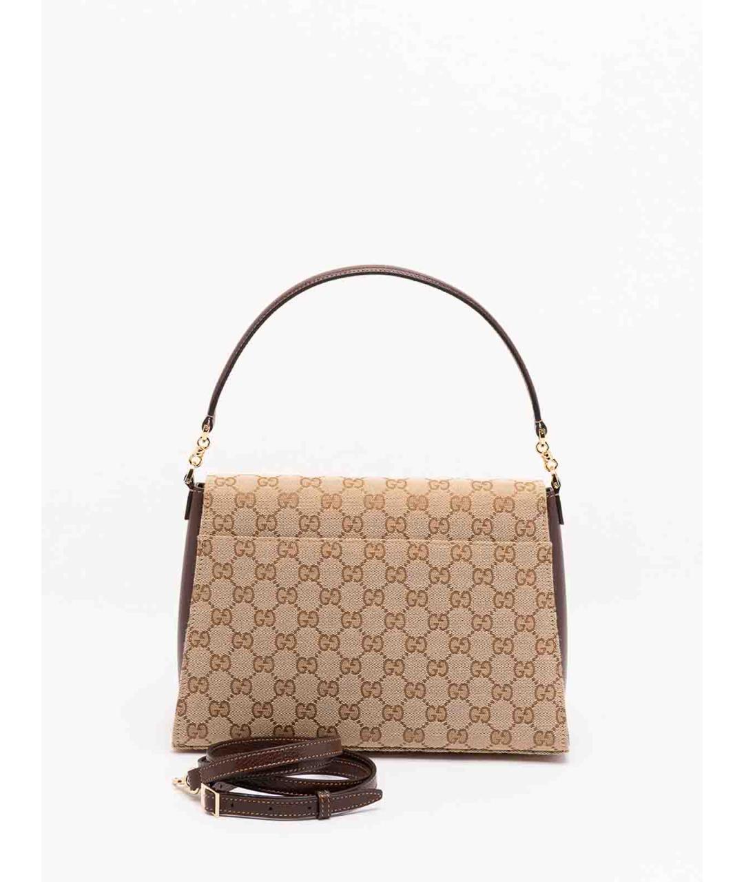 GUCCI Бежевая сумка тоут из канвы, фото 3