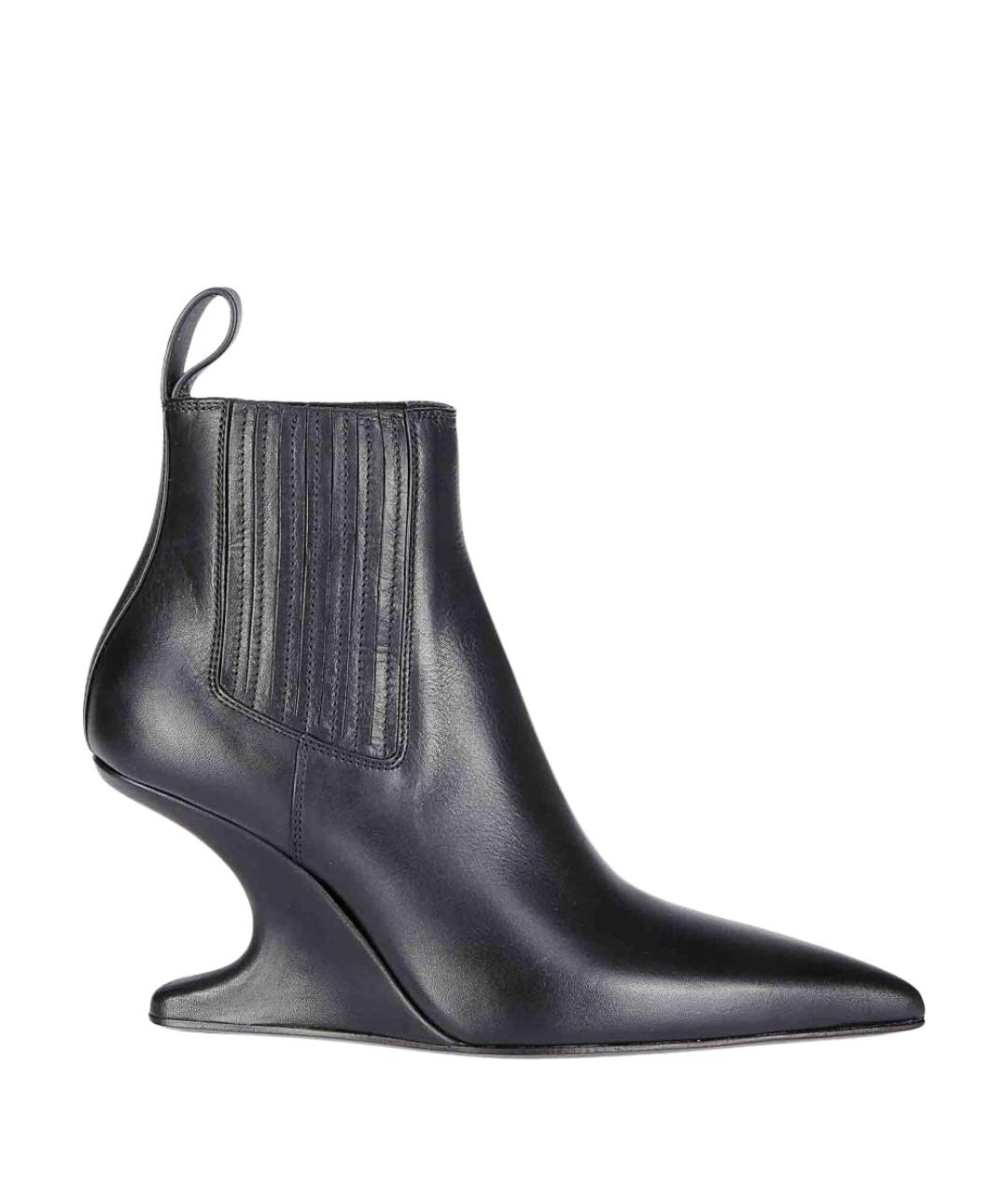 RICK OWENS Черные кожаные ботильоны, фото 1