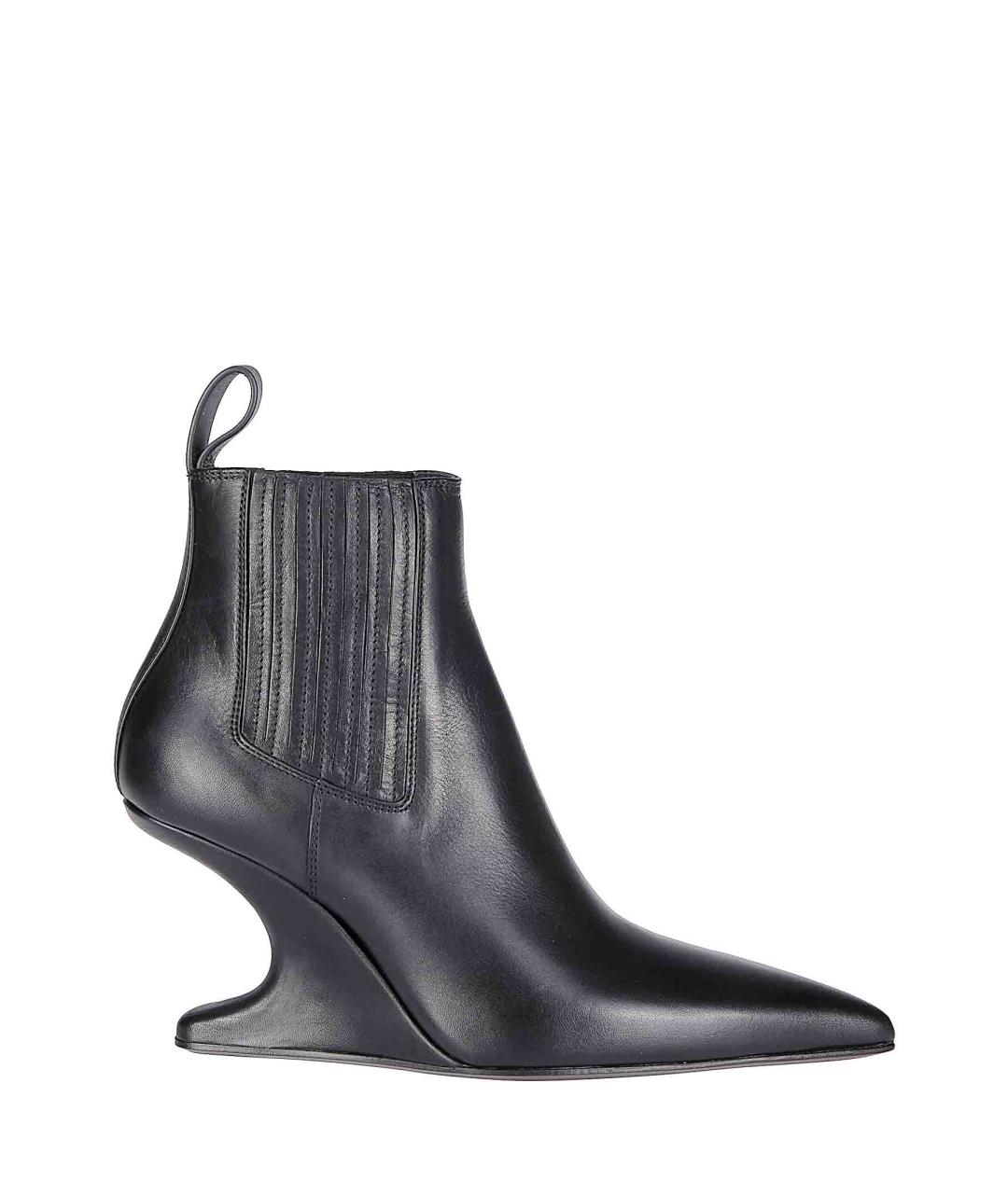 RICK OWENS Черные кожаные ботильоны, фото 4
