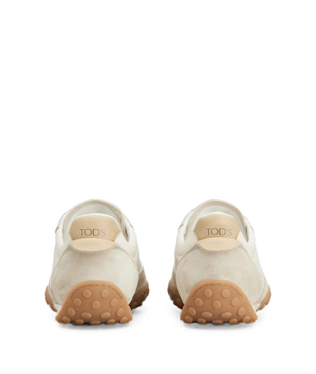 TOD'S Бежевые текстильные кроссовки, фото 4
