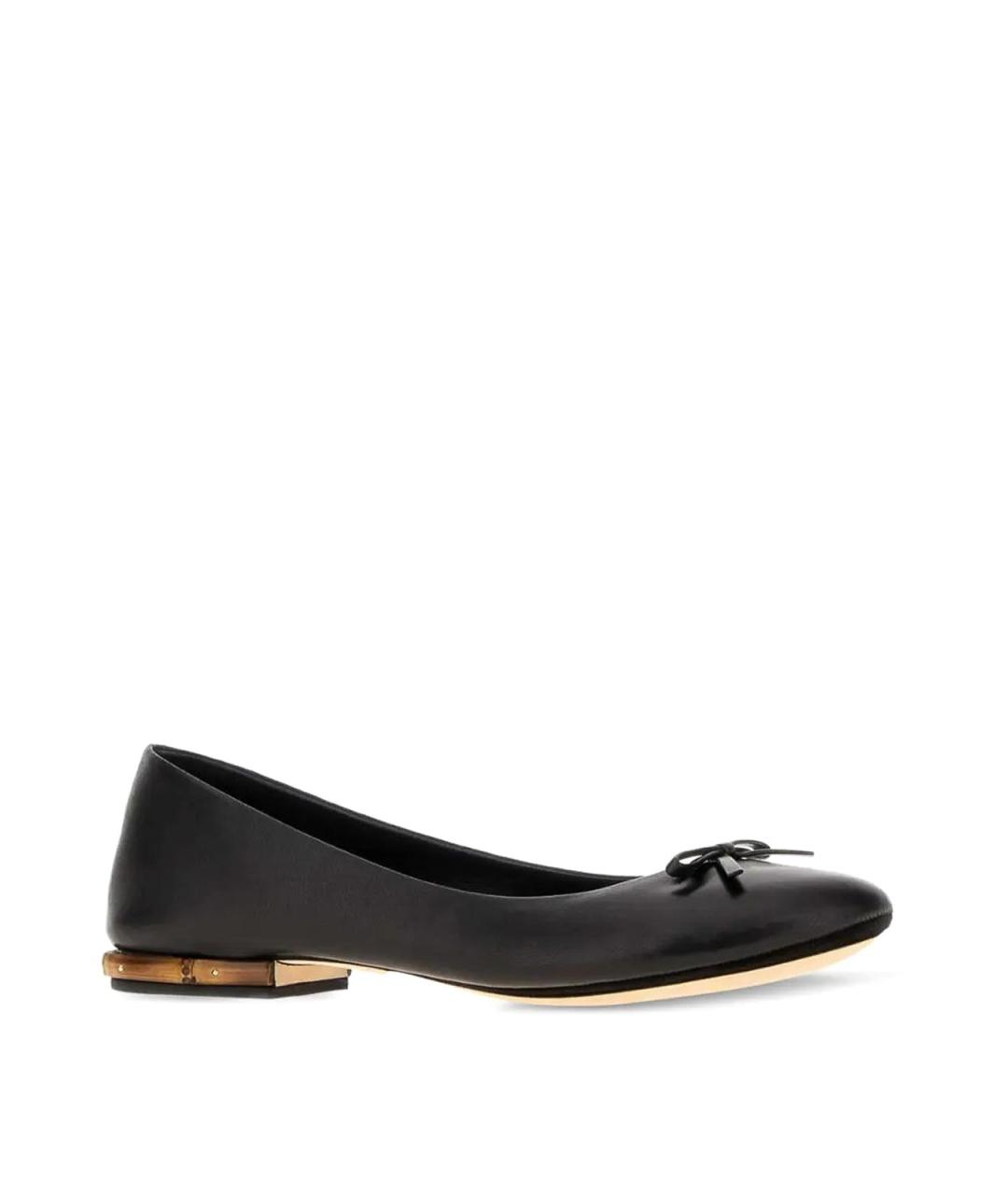 GUCCI Черные кожаные балетки, фото 3