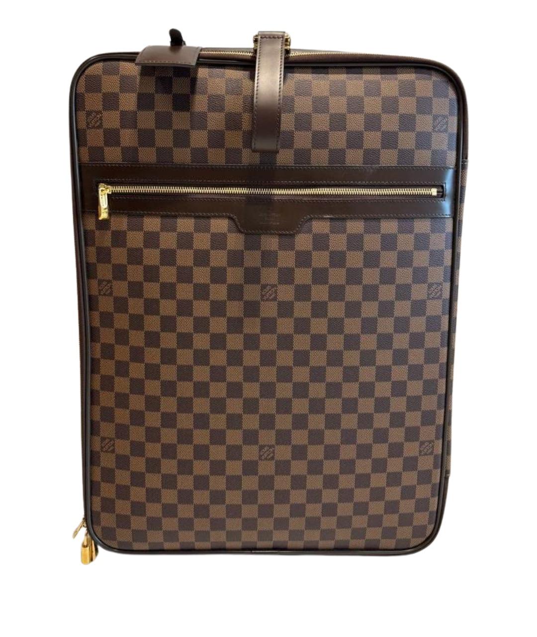 LOUIS VUITTON Коричневый чемодан из канвы, фото 1