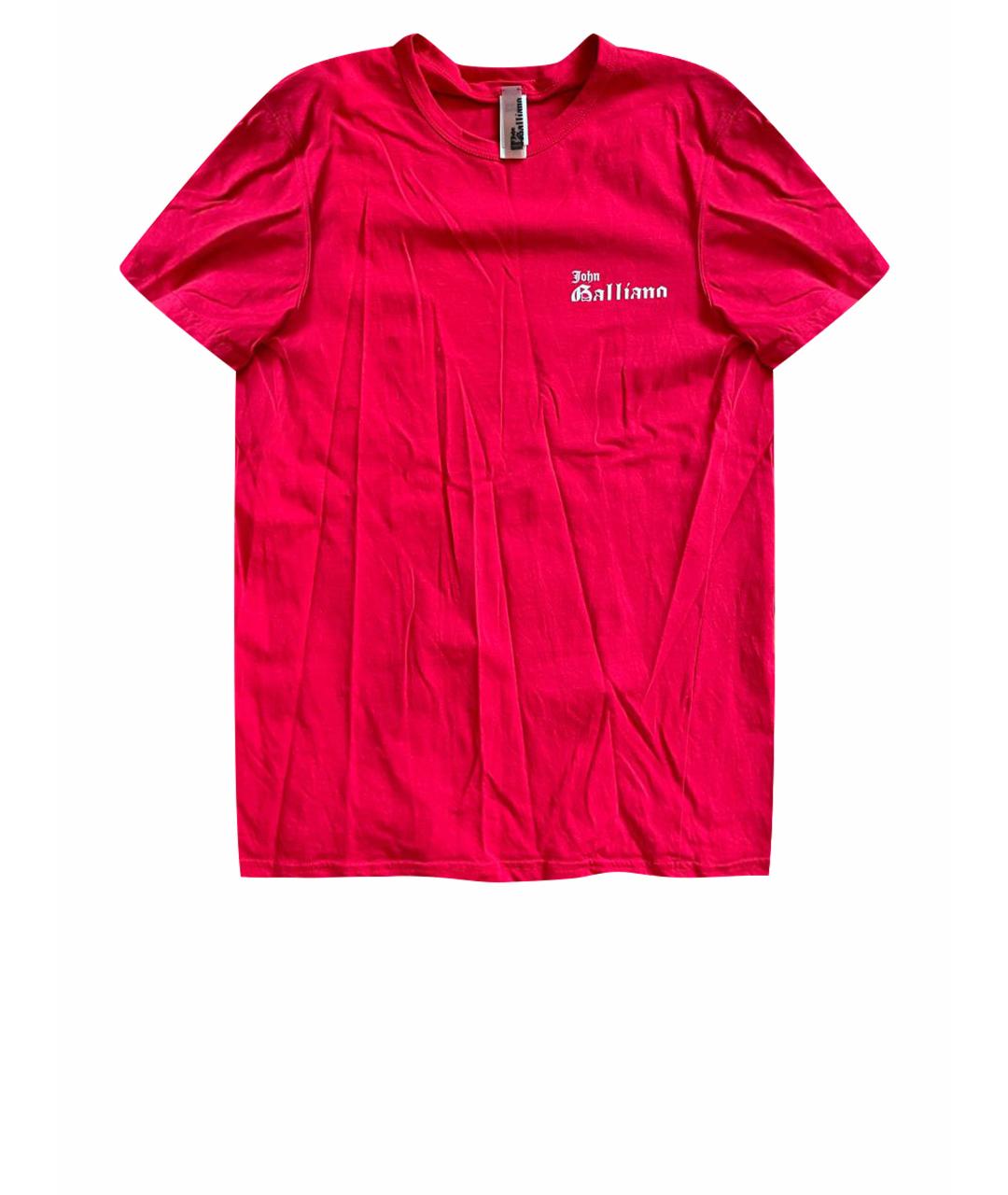 JOHN GALLIANO Красная хлопковая футболка, фото 1