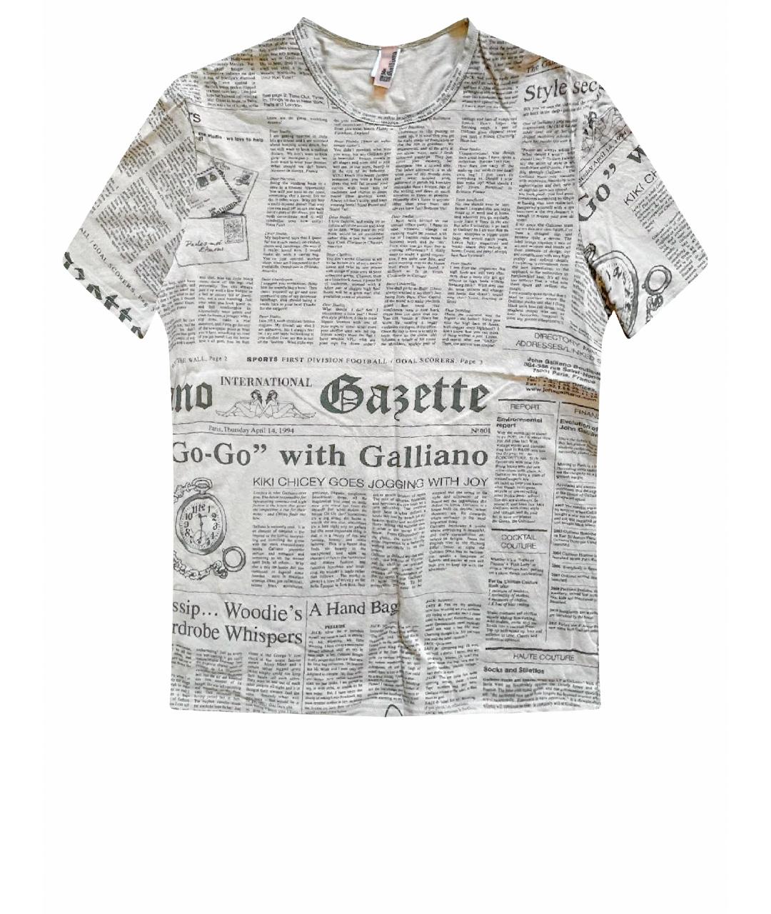 JOHN GALLIANO Коричневая хлопковая футболка, фото 1