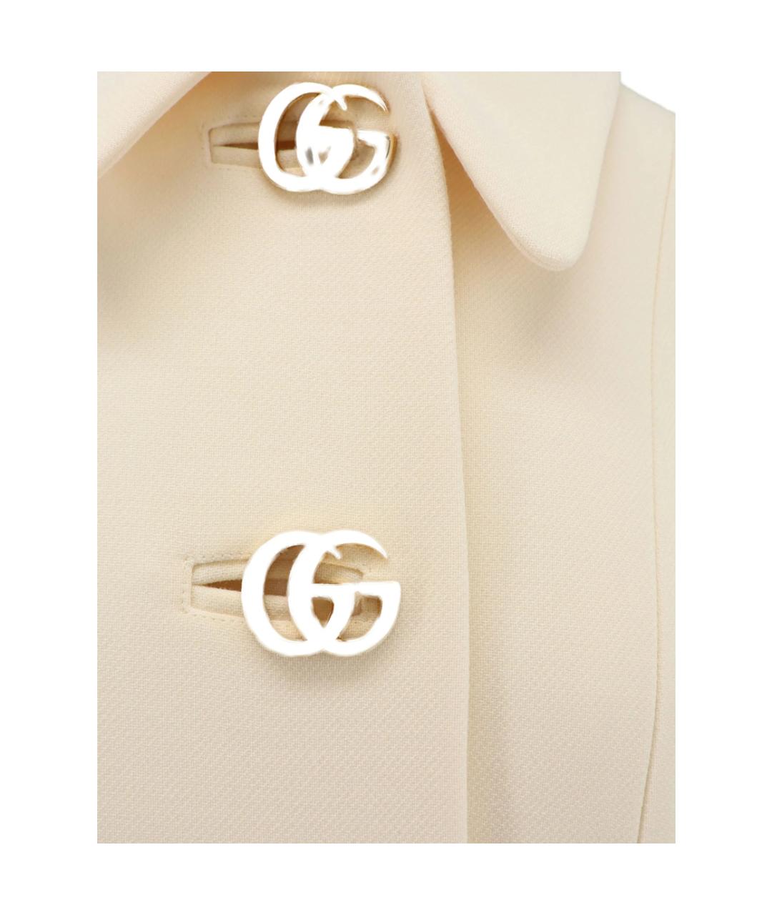 GUCCI Белое шерстяное пальто, фото 4