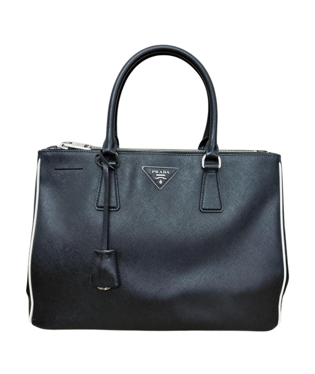 PRADA Черная кожаная сумка тоут, фото 1