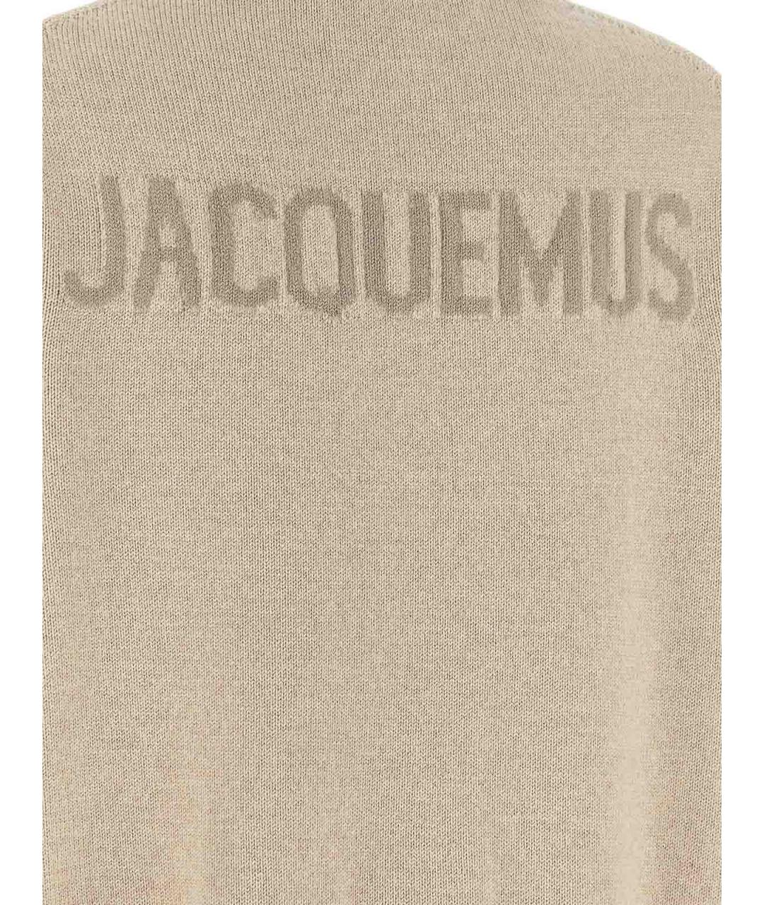 JACQUEMUS Бежевый шерстяной джемпер / свитер, фото 4