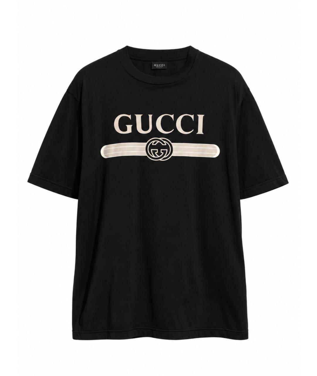 GUCCI Черная хлопковая футболка, фото 1
