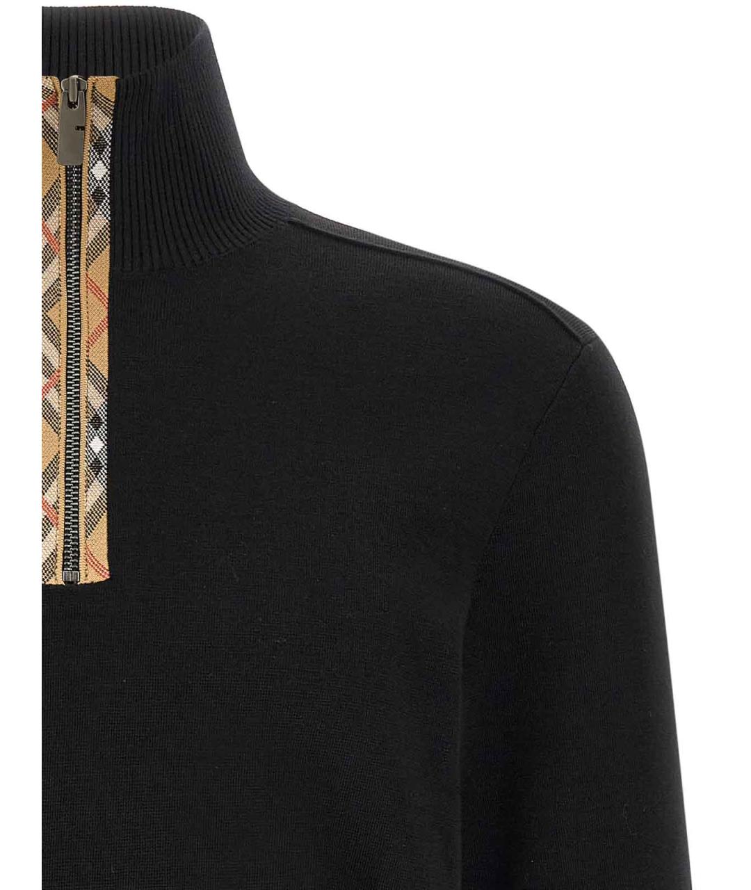 BURBERRY Черный шерстяной джемпер / свитер, фото 3