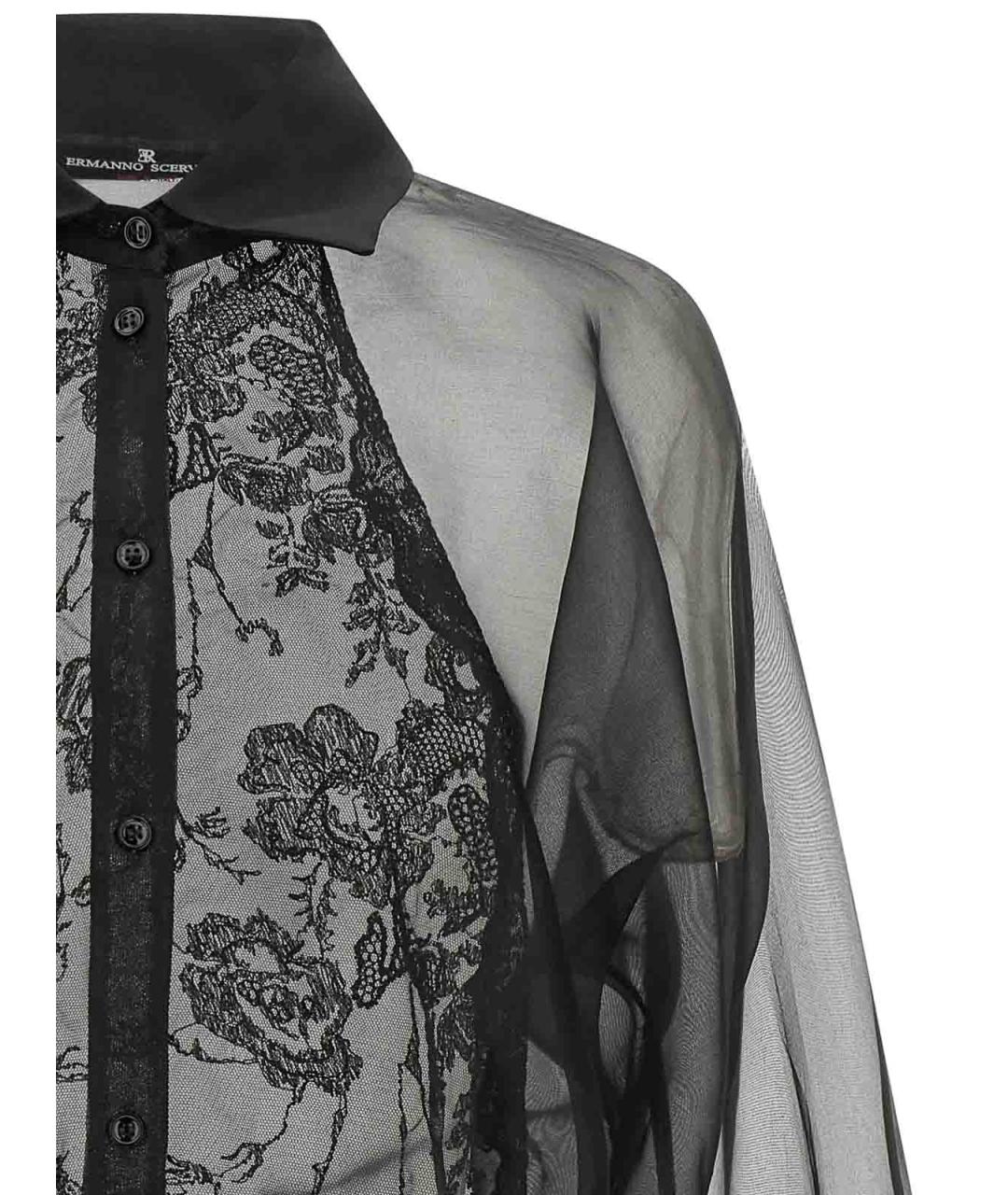 ERMANNO SCERVINO Черная шелковая рубашка, фото 3
