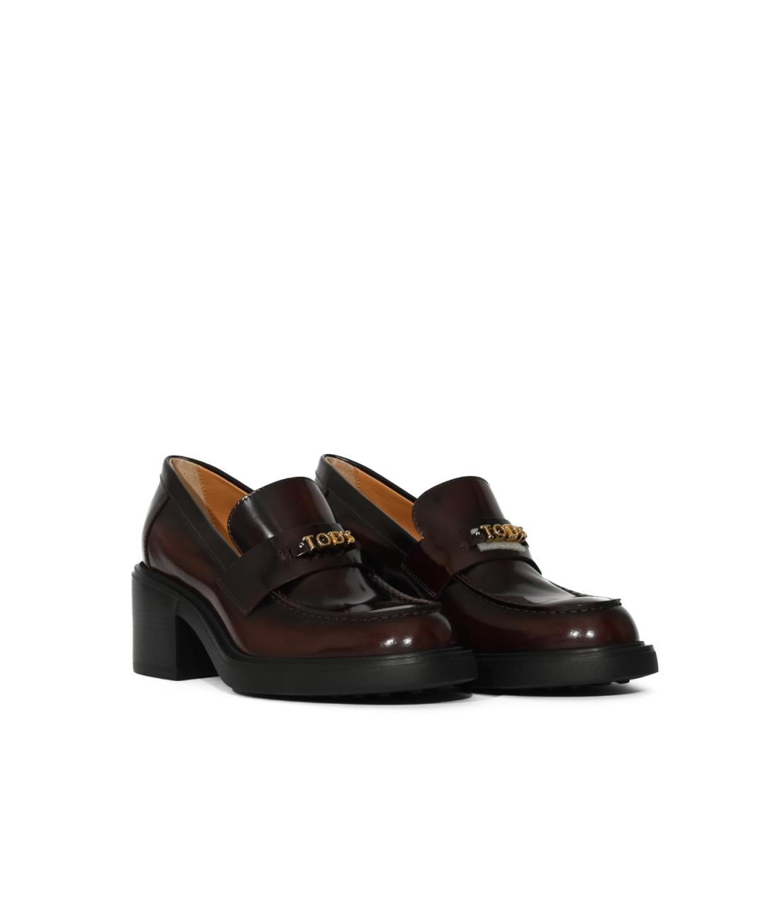 TOD'S Коричневые кожаные лоферы, фото 4