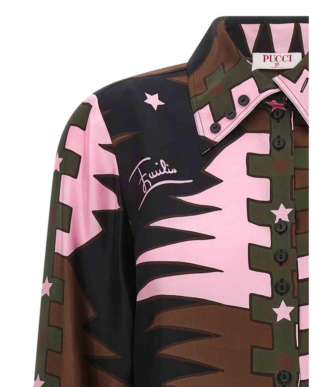 EMILIO PUCCI Мульти шелковая рубашка, фото 3