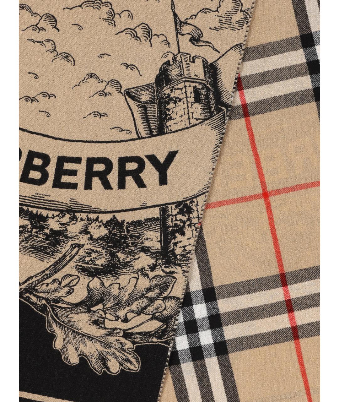 BURBERRY Бежевый кашемировый шарф, фото 2