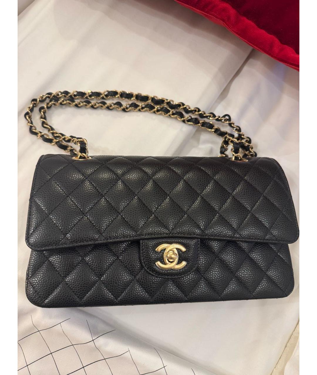 CHANEL Черная кожаная сумка через плечо, фото 8