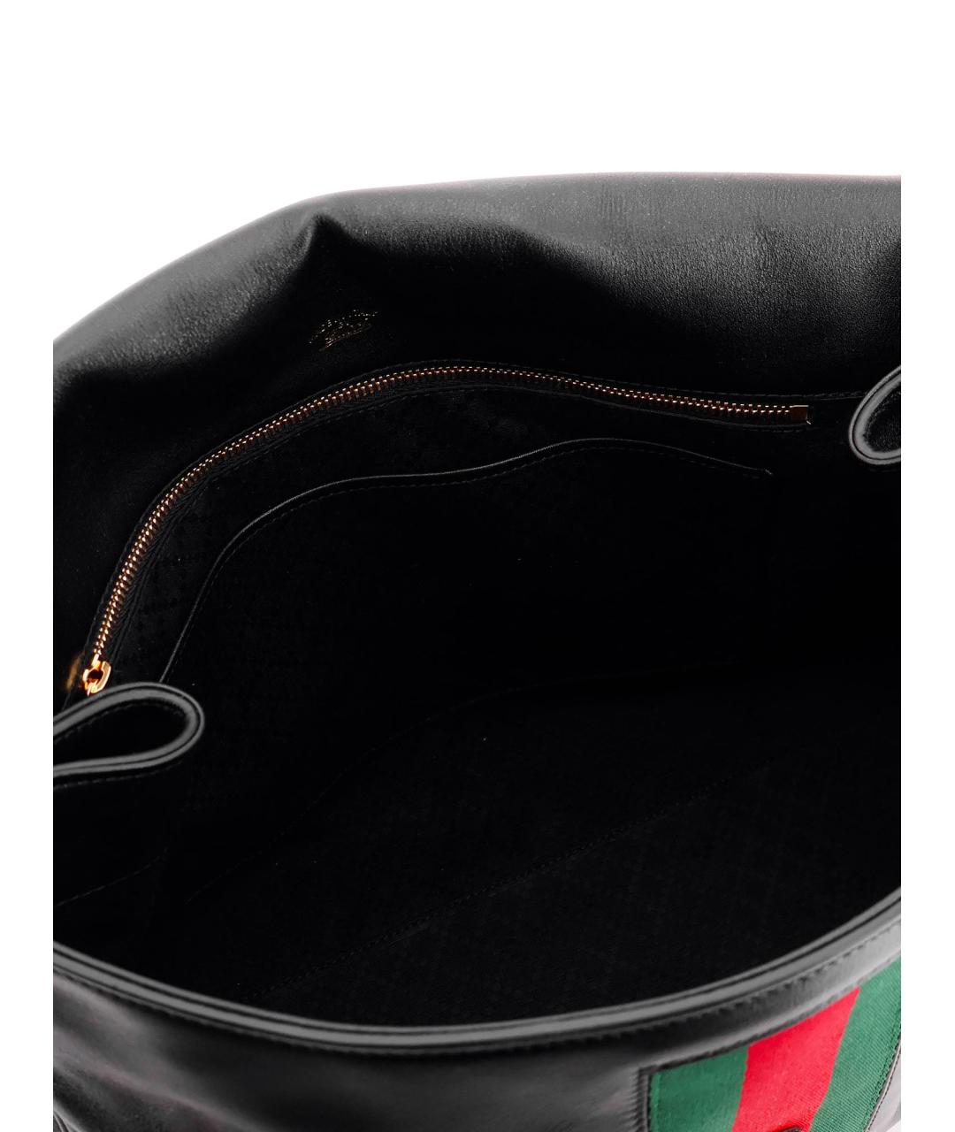 GUCCI Черная кожаная сумка тоут, фото 4